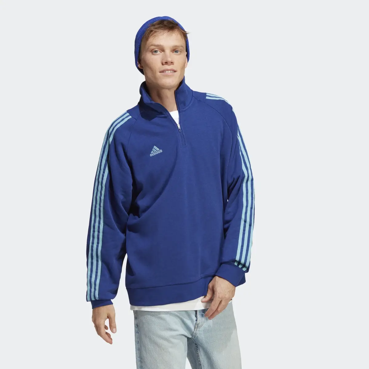 Adidas Felpa Tiro Quarter Zip (Neutral). 3