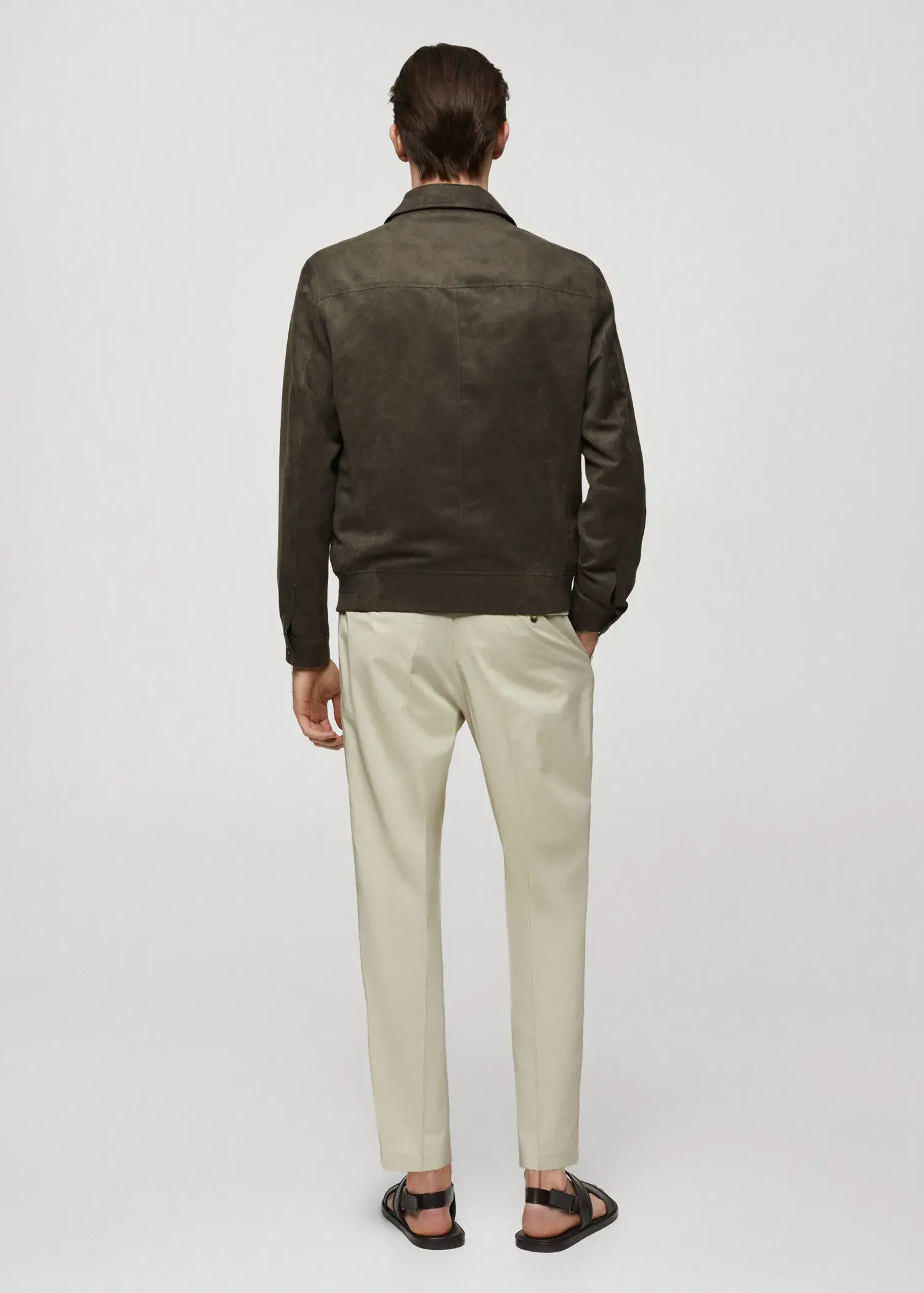 Mango Suede-effect jacket with zip. 3