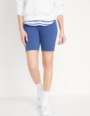 Old Navy High-Waisted Long Biker Shorts For Women -- 8-Inch Inseam blue