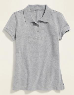 Old Navy School Uniform Polo Shirt for Girls gray