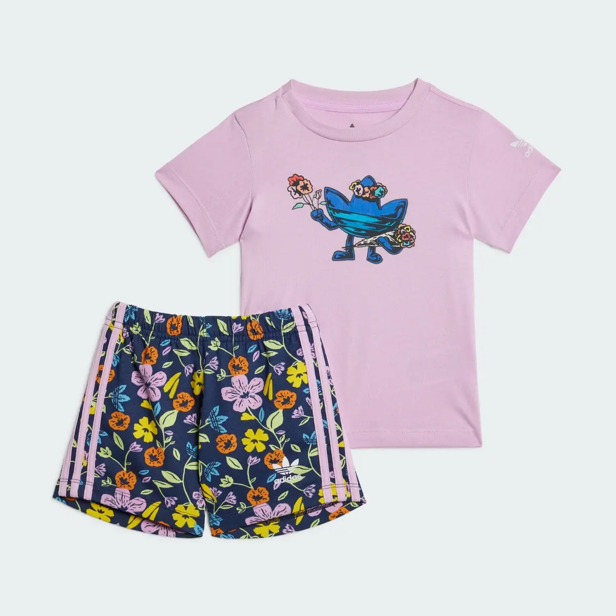 Adidas Conjunto Playera Corta Floral. 2