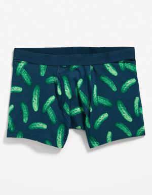 Soft-Washed Built-In Flex Printed Boxer-Brief Underwear for Men -- 4.5-inch inseam green