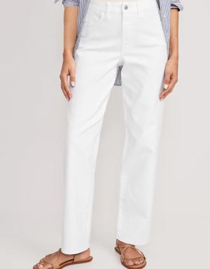 High-Waisted Wow White Loose Jeans for Women white