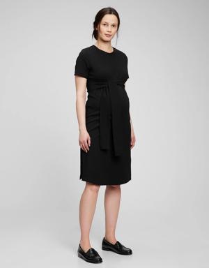 Maternity Tie-Belt Dress black