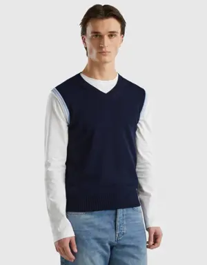 regular fit vest in 100% cotton