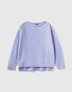 knit sweater with playful stitching