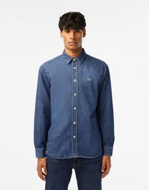 Lacoste Men's Regular Fit Organic Cotton Denim Shirt