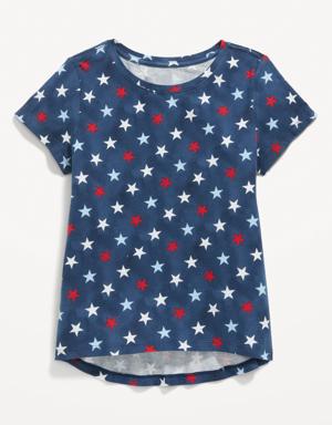 Old Navy Softest Short-Sleeve Printed T-Shirt for Girls blue