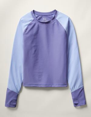 Athleta Girl Long Sleeve Rashguard blue