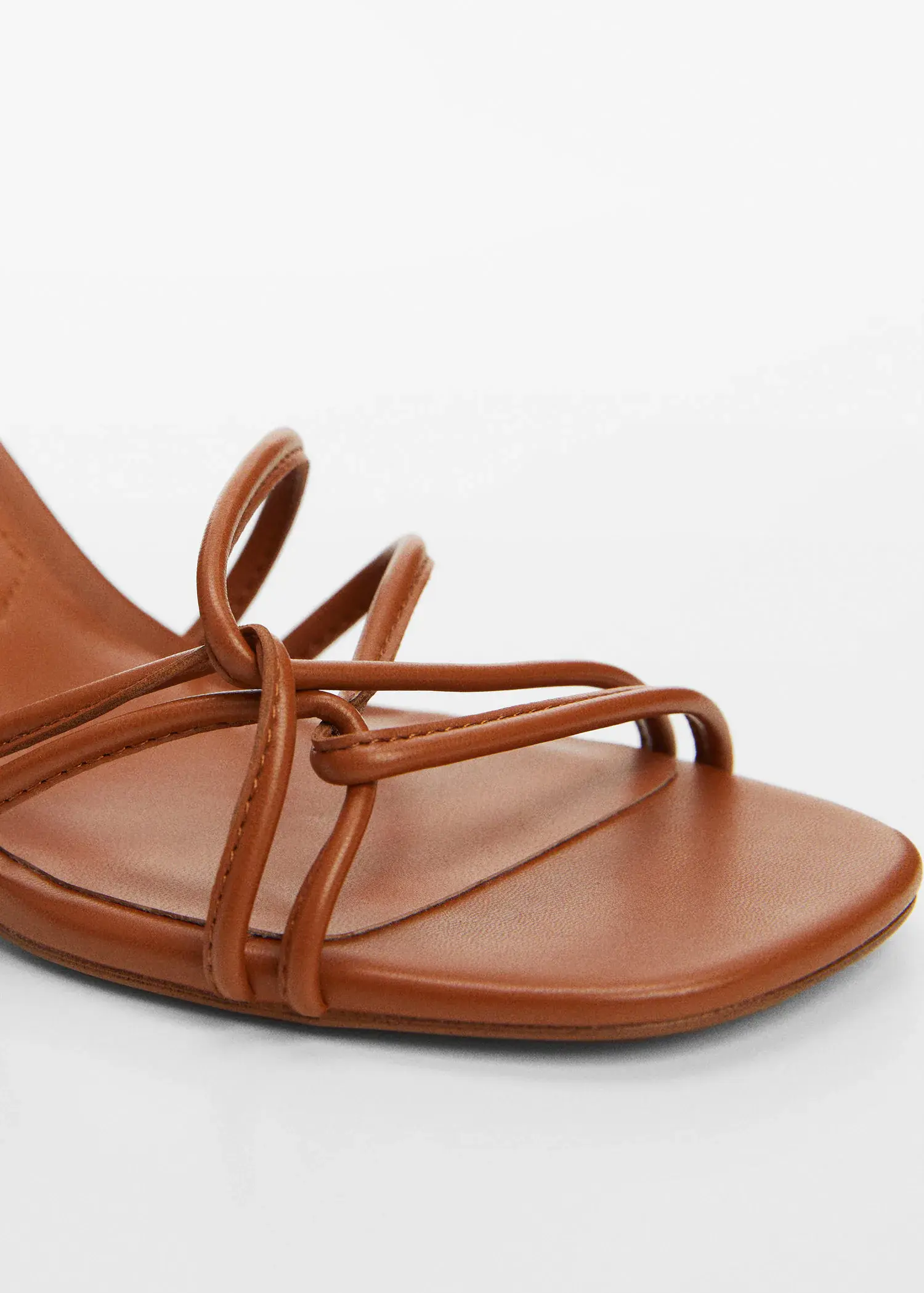 Mango Metallic strappy heeled sandal. 3