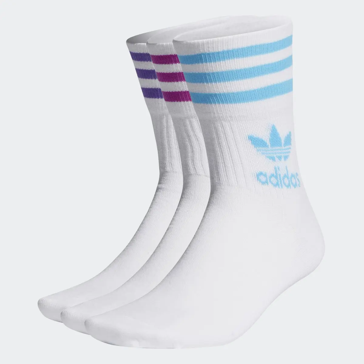 Adidas Enjoy Summer Mid Cut Crew Socks 3 Pairs. 2