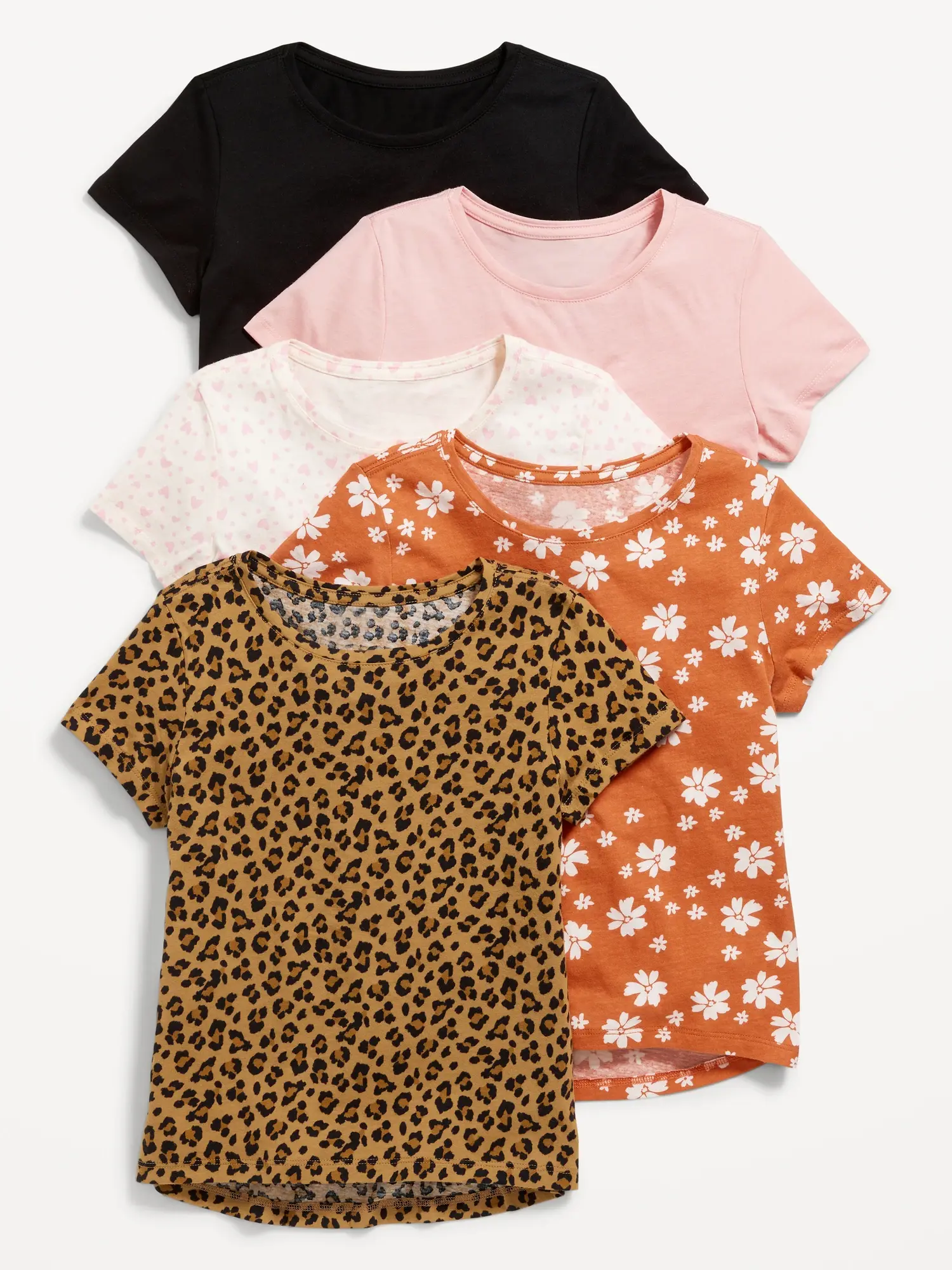 Old Navy Softest Printed T-Shirt 5-Pack for Girls multi. 1