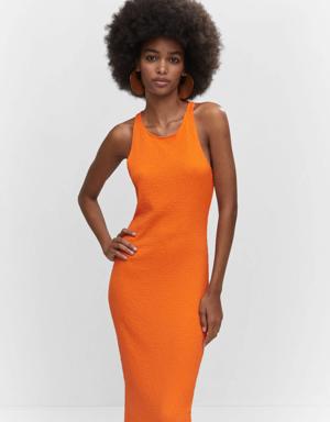 Mango Textured dress with opening
