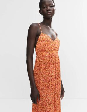 Mango Texturiertes Kleid mit überkreuztem Rücken