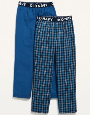 Old Navy Patterned Poplin Pajama Pants 2-Pack for Boys blue