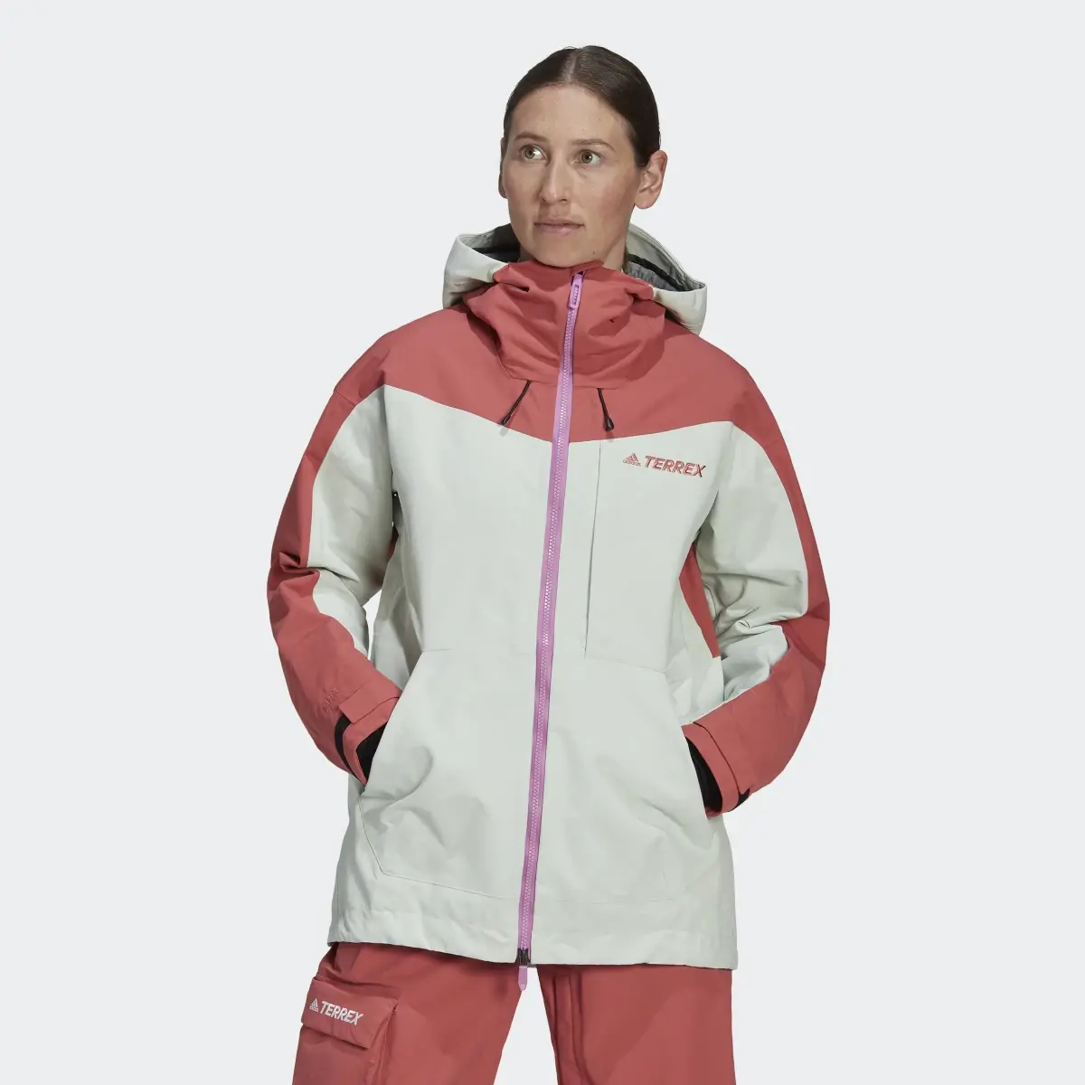 Adidas TERREX 3L POST-CONSUMER NYLON SNOW SKIJACKE. 2