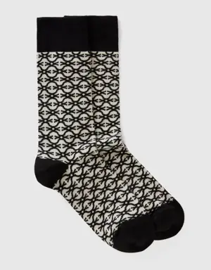 monogrammed black and white socks