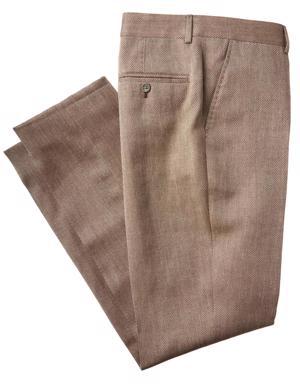 Herringbone Wool, Linen, and Silk Dress Pants