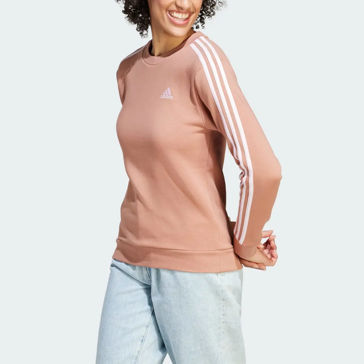 Adidas Essentials 3-Stripes Fleece Sweatshirt. 1