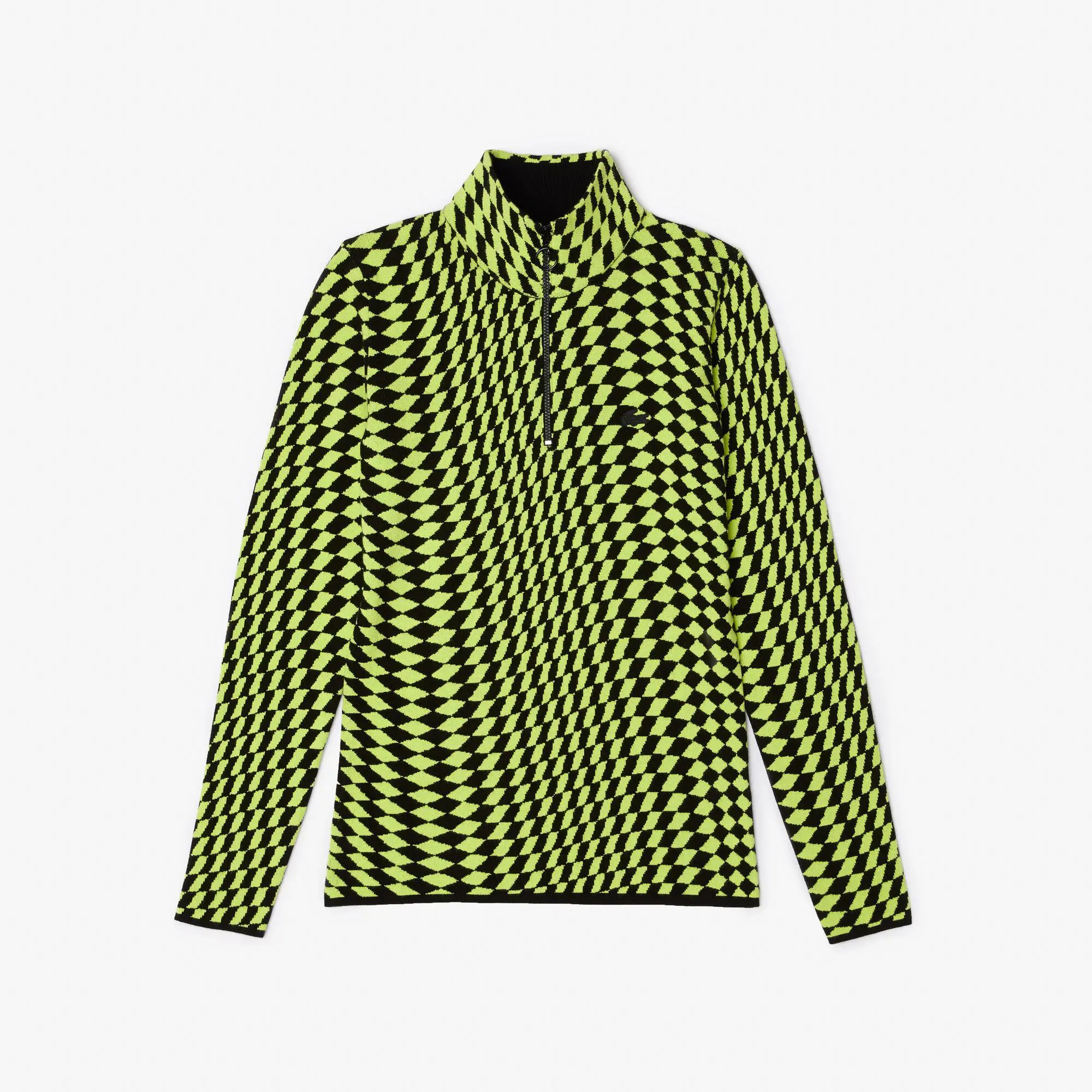 Lacoste Women’s Two-Tone Jacquard Half-Zip Sweater. 2