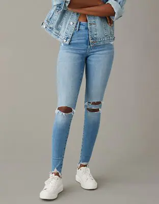 American Eagle Luxe Ripped High-Waisted Jegging. 1