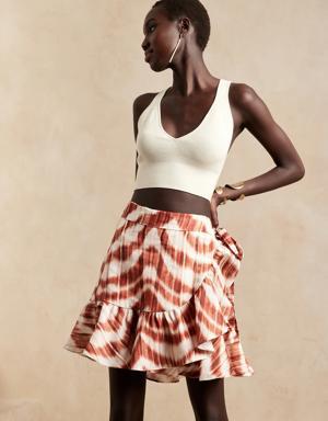 Linen Wrap Skirt multi