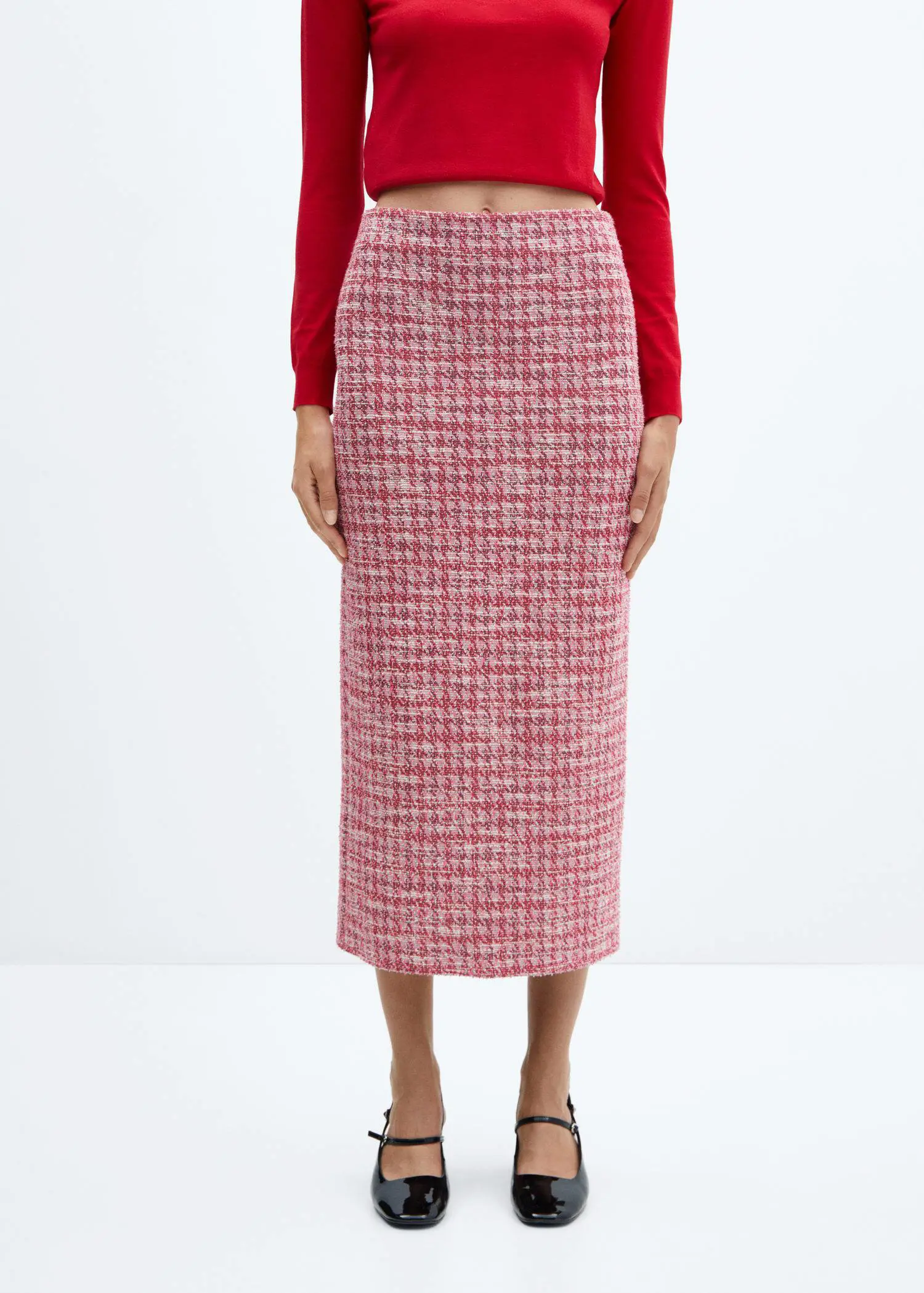 Mango Houndstooth tweed skirt. 2