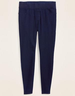 Mid-Rise Super Skinny Plus-Size Jeggings blue