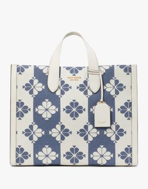 Spade Flower Two-tone Canvas Manhattan Large Tote