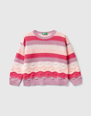 striped sweater in recycled cotton blend
