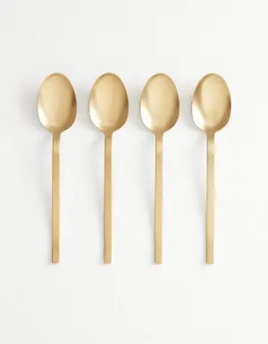 4-pack of 100% steel gold spoons