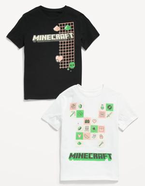 Gender-Neutral Minecraft™ T-Shirt 2-Pack for Kids black