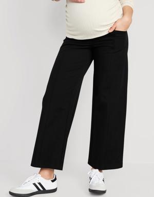 Maternity Full-Panel Pixie Wide Leg Pants black