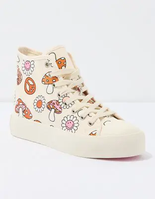 American Eagle Mushroom High-Top Sneaker. 1