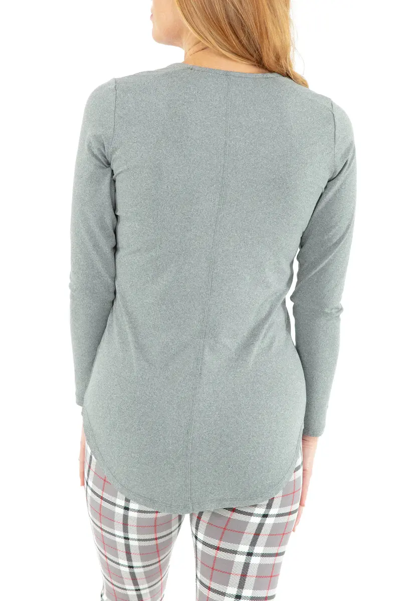 Just Cozy Light Gray - Long Sleeve Tunic Top - XS. 3