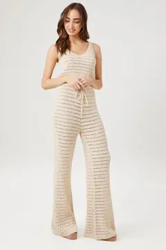 Forever 21 Forever 21 Open Knit Tank Top &amp; Pants Set Nude. 2