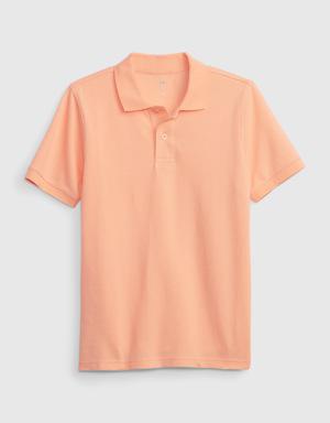 Kids Pique Polo Shirt orange