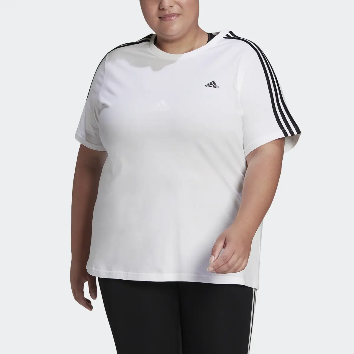 Adidas T-shirt Essentials Slim 3-Stripes (Curvy). 1
