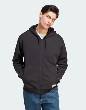 Adidas Lounge French Terry Full-Zip Sweatshirt. 2