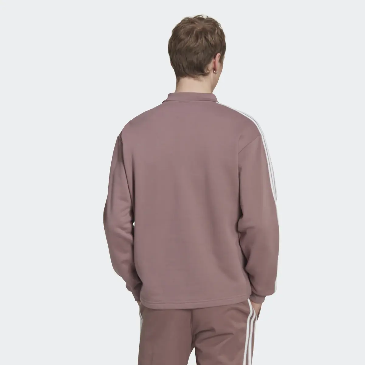 Adidas adicolor 3-Streifen Long Sleeve Polo Sweatshirt. 3