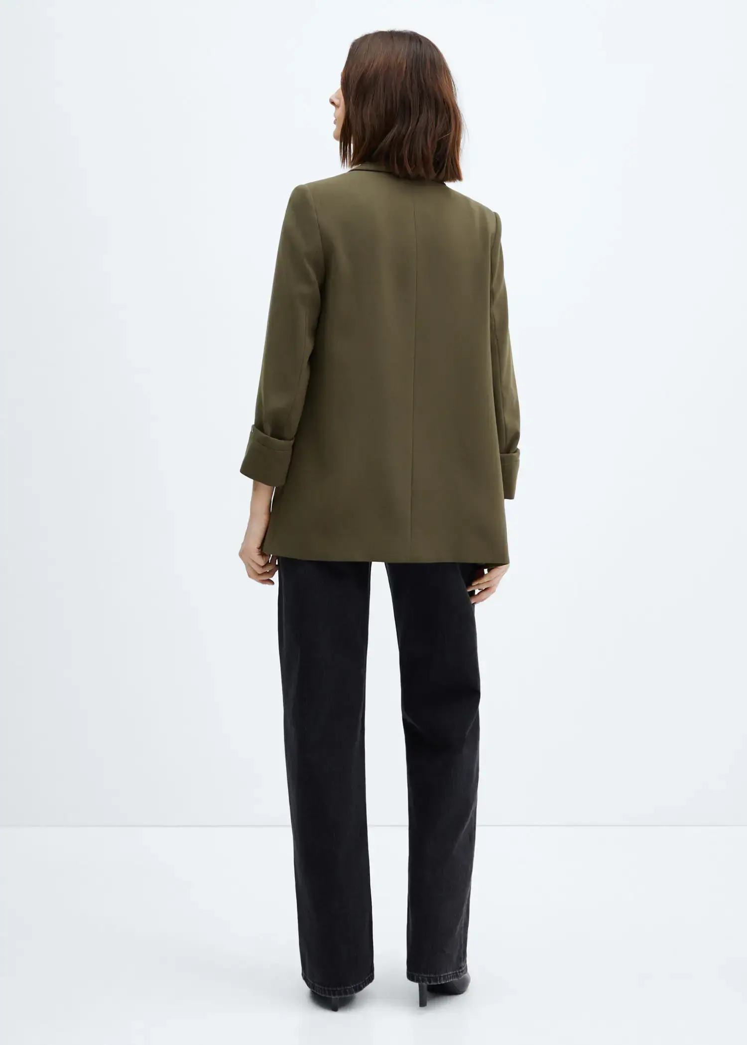 Mango Tailored jacket with turn-down sleeves . 3