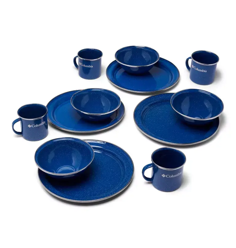 Columbia Four-Person Enamelware Table Set. 3