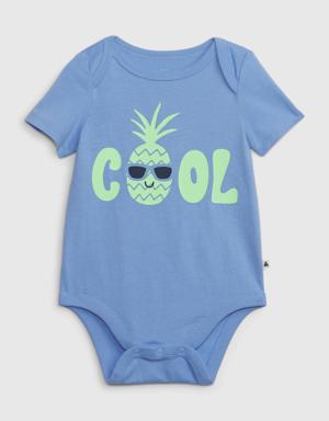 Baby 100% Organic Cotton Mix and Match Graphic Bodysuit blue