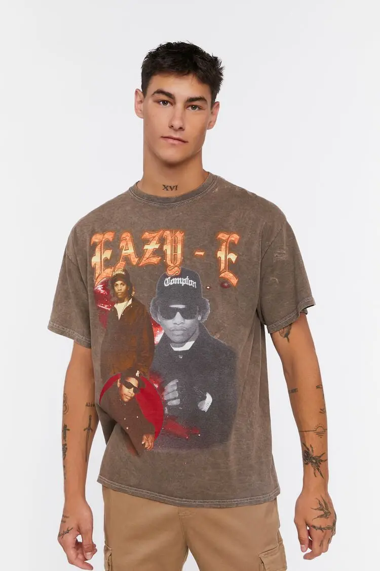 Forever 21 Forever 21 Mineral Wash Eazy E Graphic Tee Brown/Multi. 1