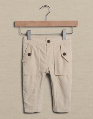 Corduroy Barrel-Leg Utility Pant for Baby beige