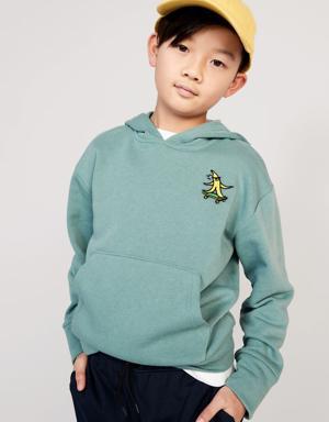 Old Navy Gender-Neutral Embroidered-Graphic Pullover Hoodie for Kids green