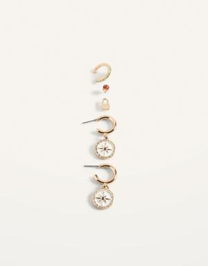Gold-Toned Earring Variety 5-Pack for Women multi