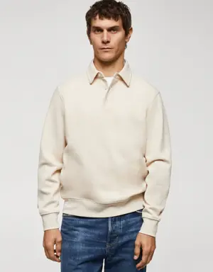 Cotton polo sweatshirt