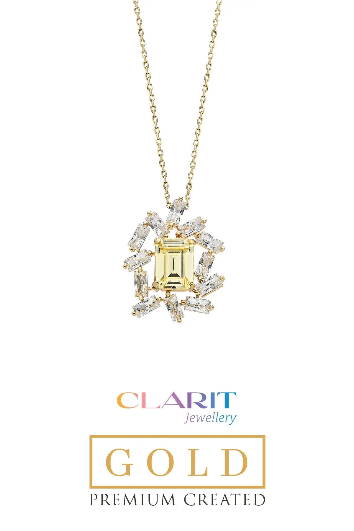 So CHIC Clarit Jewellery Created Light Yellow Canary 14 Ayar Sarı Altın Baget Kolye Clarit Jewellery Created Light Yellow Canary 14 Ayar Sarı Altın Baget Kolye GG02990385442. 2