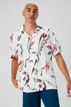 Forever 21 Forever 21 Abstract Doodle Print Shirt Cream/Multi. 2 Forever 21 Forever 21 Abstract Doodle Print Shirt Cream/Multi. 2